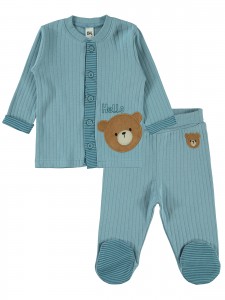 Wholesale - Civil Baby - Soft Blue - Baby-Pajamas Set-56-62-68-74 (1-1-1-1) 4