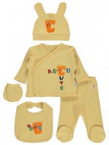 Wholesale - Civil Baby - Soft Yellow - Baby-Snapsuit Sets-50 Month (Of 4) 4 Pieces