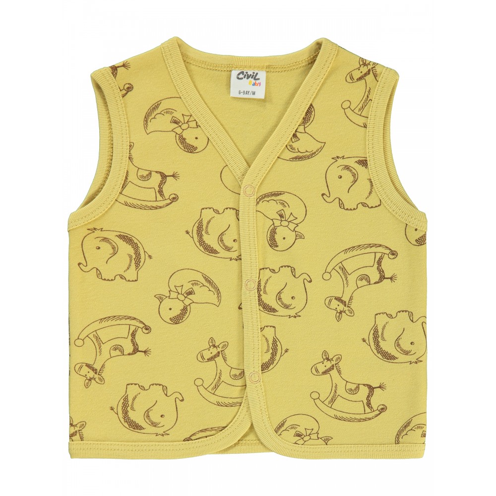 Wholesale - Civil Baby - Soft Yellow - Baby-Waistcoat-68-74-80-86 Month (1-1-1-1) 4