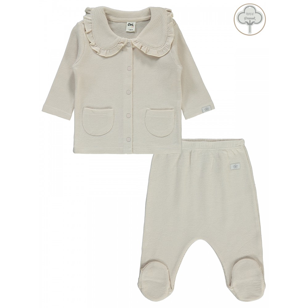 Wholesale - Civil Baby - Stone - Baby-Pajamas Set-56-62-68-74 (1-1-1-1) 4 Pieces