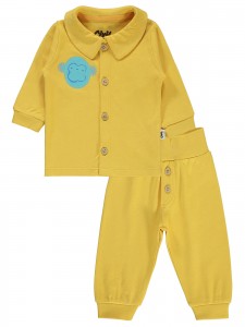 Wholesale - Civil Baby - Yellow - Baby-Pajamas Set-62-68-74-80-86 Month (1-1-1-1-1) 5 Pieces