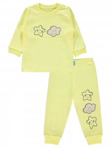 Wholesale - Civil Baby - Yellow - Baby-Pajamas Set-68-74-80-86 Month (1-1-1-1) 4 Pieces