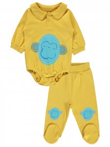 Wholesale - Civil Baby - Yellow - Baby-Set-62-68-74 (1-1-1) 3 Pieces