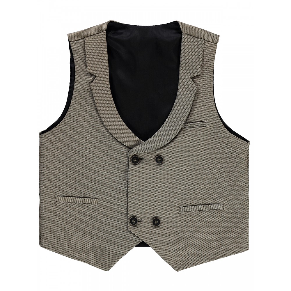 Wholesale - Civil Boys - Beige - Boy-Waistcoat-6-7-8-9 Year (1-1-1-1) 4 Pieces