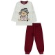 Wholesale - Civil Boys - Burgundy - -Pajama Set-2-3-4-5 Year (1-1-1-1) 4 Pieces