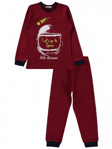 Wholesale - Civil Boys - Burgundy - Boy-Pajamas Set-10-11-12-13 Year  (1-1-1-1) 4