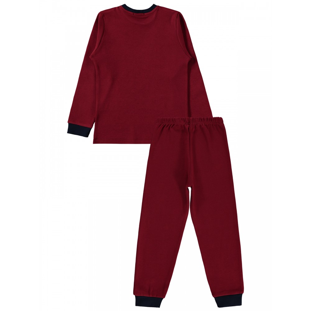 Wholesale - Civil Boys - Burgundy - Boy-Pajamas Set-10-11-12-13 Year  (1-1-1-1) 4