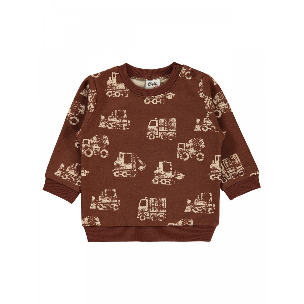 Wholesale - Civil Baby - Brown - Baby-Sweatshirt-68-74-80-86 Size (1-1-2-2) 6