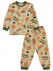 Wholesale - Civil Boys - Khaki - Boy-Pajamas Set-2-3-4-5 Year (1-1-1-1) 4