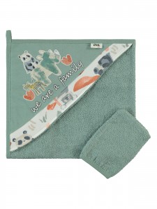 Wholesale - Civil Baby - Grey-Fuchsia - Baby-Towel-S Size (Of 2) 2