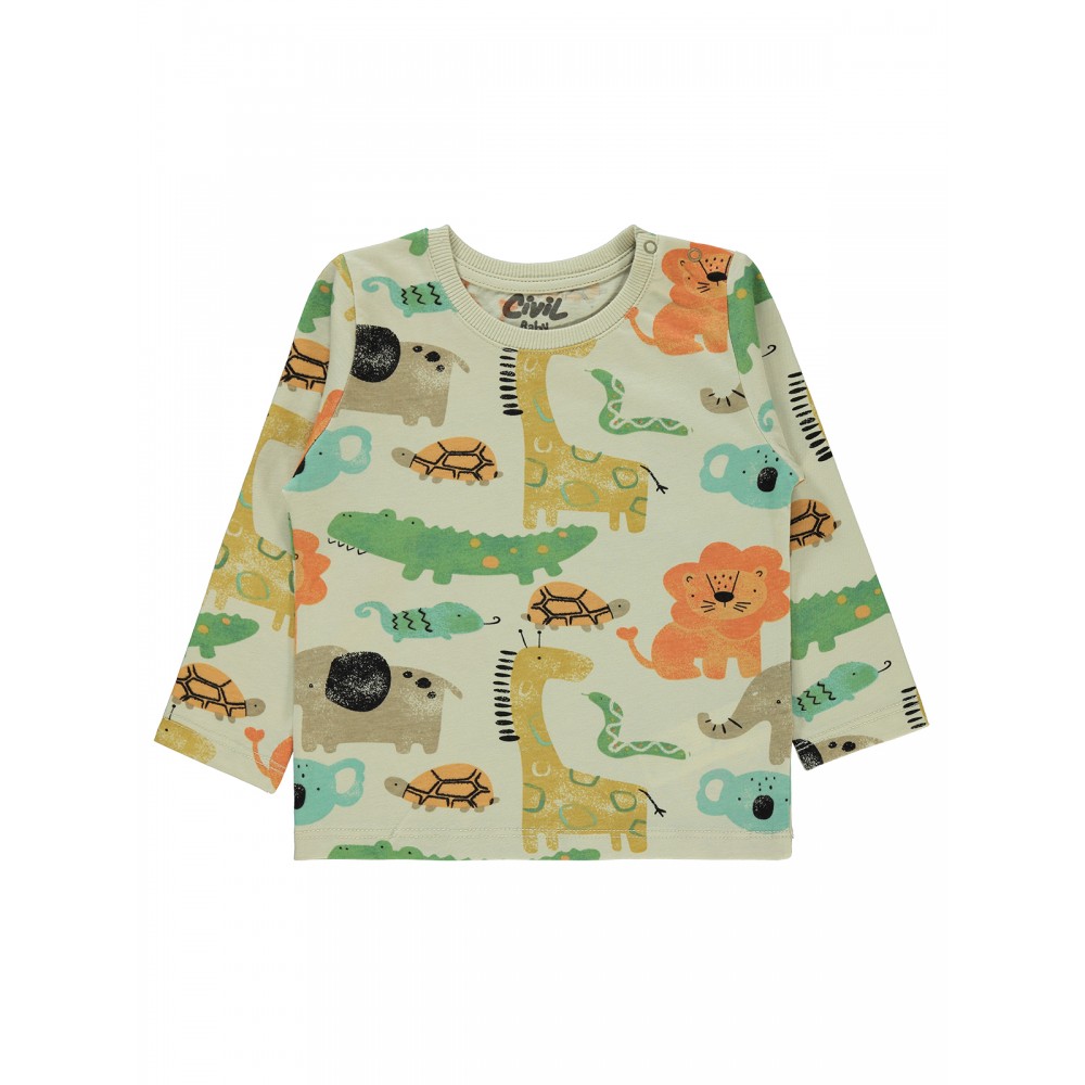 Wholesale - Civil Baby - Stone - Baby-Sweatshirt-68-74-80-86 Size (1-1-2-2) 6