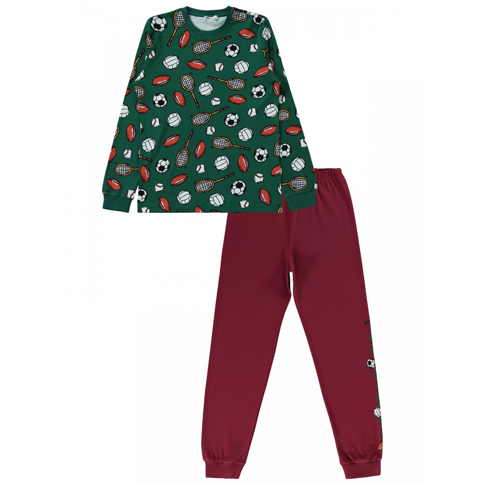 Wholesale - Civil Boys - Pine Green - Boy-Pajamas Set-10-11-12-13 Year  (1-1-1-1) 4