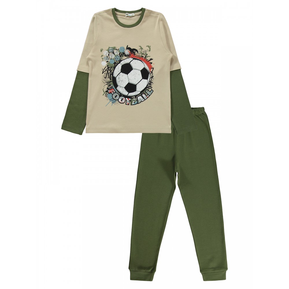 Wholesale - Civil Boys - Khaki - Boy-Pajamas Set-6-7-8-9 Year (1-1-1-1) 4