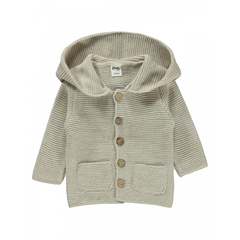 Wholesale - Civil Baby - Beige - Baby-Cardigan-68-74-80-86 Size (1-1-2-2) 6