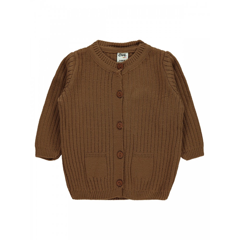 Wholesale - Civil Baby - Brown - Baby-Cardigan-68-74-80-86 Size (1-2-3-3) 9