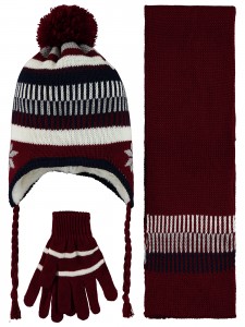 Wholesale - Civil Boys - Burgundy - Boy-Scarf Beanie Glove Sets-S Size (Of 4) 4