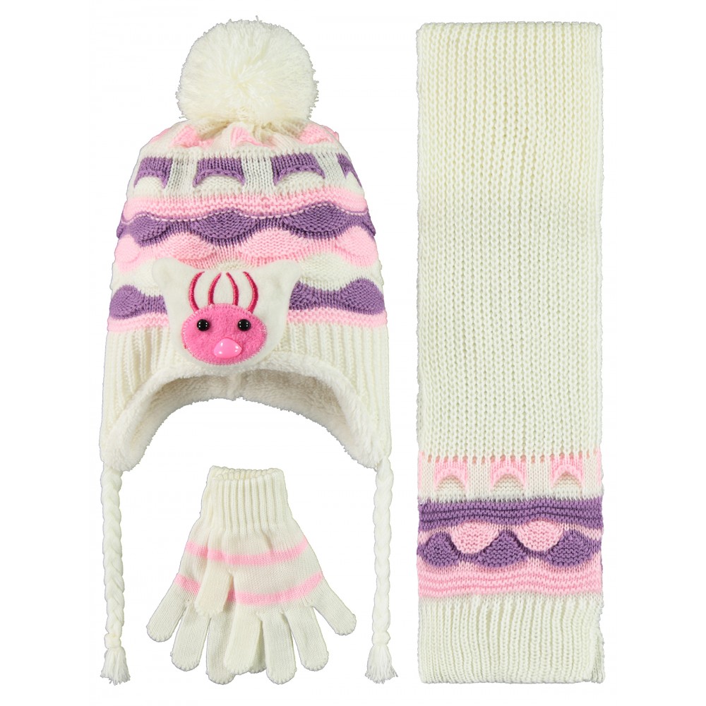 Wholesale - Civil Baby - Pink - Baby-Scarf Beanie Glove Sets-S Size (Of 4) 4