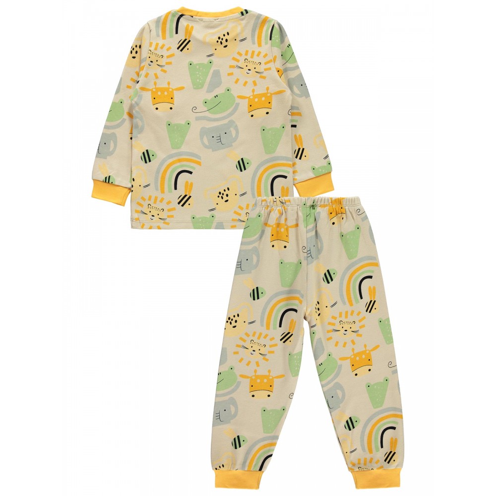 Wholesale - Civil Boys - Mustard - Boy-Pajamas Set-2-3-4-5 Year (1-1-1-1) 4 Pieces