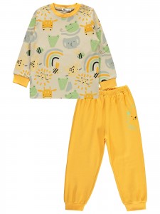 Wholesale - Civil Boys - Mustard - Boy-Pajamas Set-2-3-4-5 Year (1-1-1-1) 4 Pieces