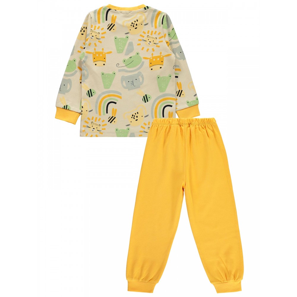 Wholesale - Civil Boys - Mustard - Boy-Pajamas Set-2-3-4-5 Year (1-1-1-1) 4 Pieces