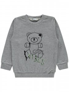 Wholesale - Civil Boys - Greymarl - Boy-Sweatshirt-2-3-4-5 Year (1-1-1-1) 4 Pieces