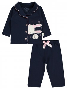 Wholesale - Civil Baby - Navy - -Pajama Set-68-74-80-86 Month (1-1-1-1) 4 Pieces