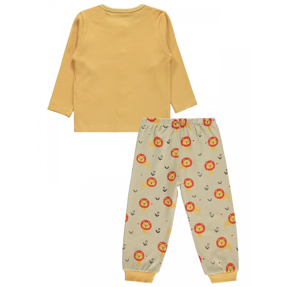 Wholesale - Civil Boys - Mustard - -Pajama Set-2-3-4-5 Year (1-1-1-1) 4 Pieces