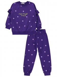 Wholesale - Civil Girls - Purple - -Tracksuit-2-3-4-5 Year (1-1-1-1) 4 Pieces