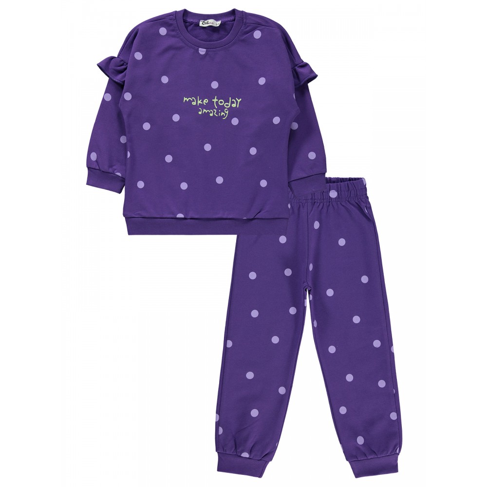 Wholesale - Civil Girls - Purple - -Tracksuit-2-3-4-5 Year (1-1-1-1) 4 Pieces