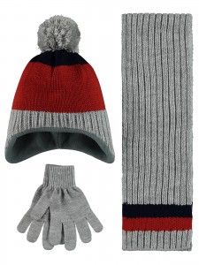 Wholesale - Civil Boys - Burgundy - Boy-Scarf Beanie Glove Sets-S Size (Of 4) 4