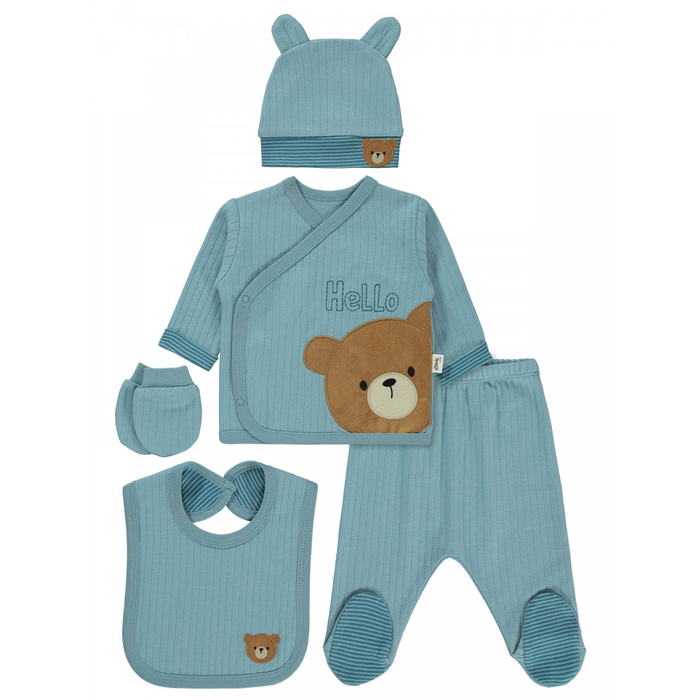 Wholesale - Civil Baby - Soft Blue - Baby-Snapsuit Sets-50 Month (Of 4) 4