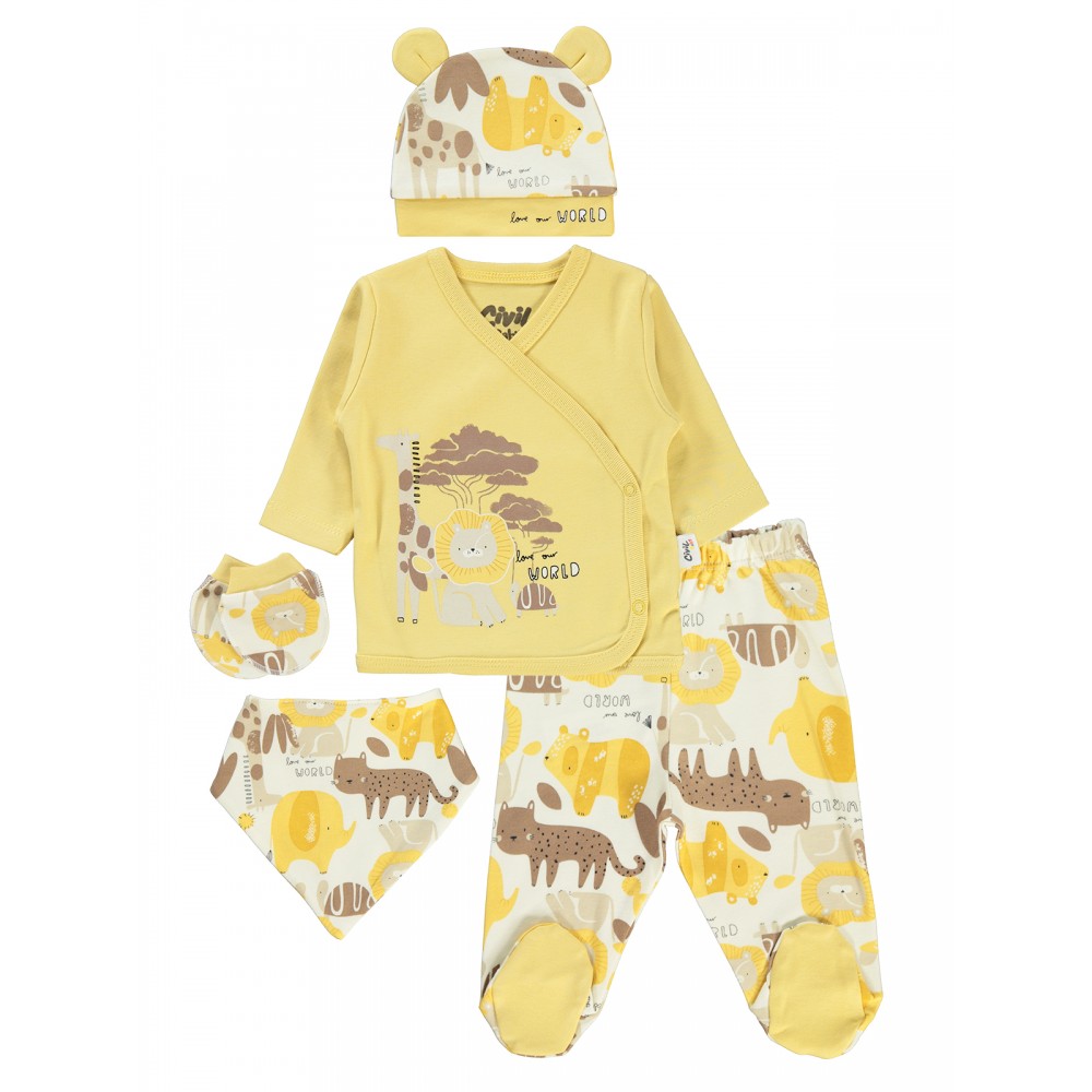 Wholesale - Civil Baby - Mustard - Baby-Snapsuit Sets-50 Month (Of 2 ) 2