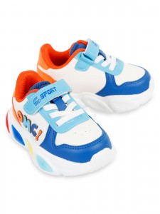 Civil Boys - Cream-Saxe Blue-Orange - Boys-Sneaker-22-23-24-25 Number (2-2-3-3) 10