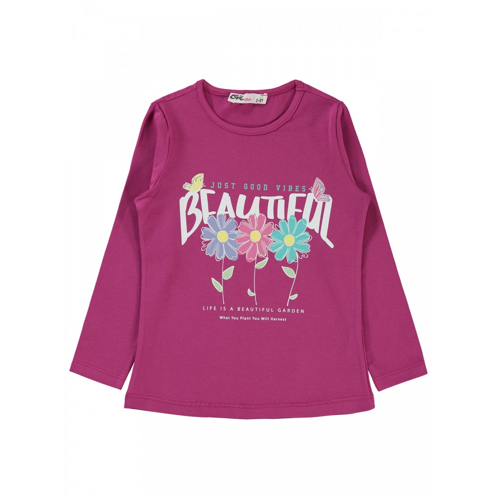 Civil Girls - Amaranth Color - Girls-Sweatshirt-2-3-4-5 Year (1-1-1-1) 4