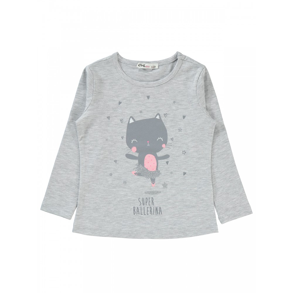 Civil Girls - Heather Gray Melange - Girls-Sweatshirt-2-3-4-5 Year (1-1-1-1) 4