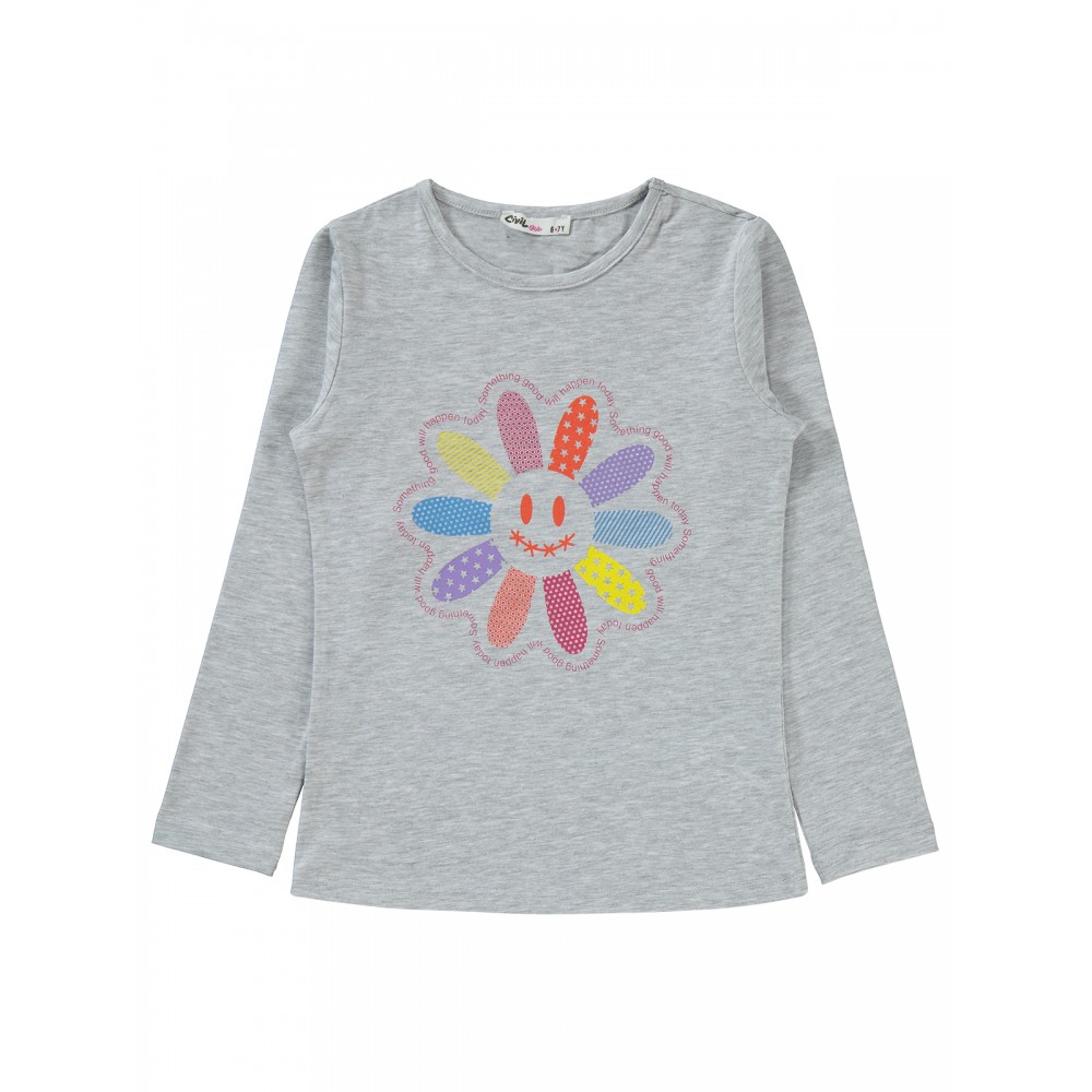 Civil Girls - Heather Gray Melange - Girls-Sweatshirt-6-7-8-9 Year (1-1-1-1) 4