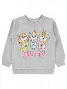 Civil Girls - Heather Gray Melange - Girls-Sweatshirt-2-3-4-5 Year (1-1-1-1) 4