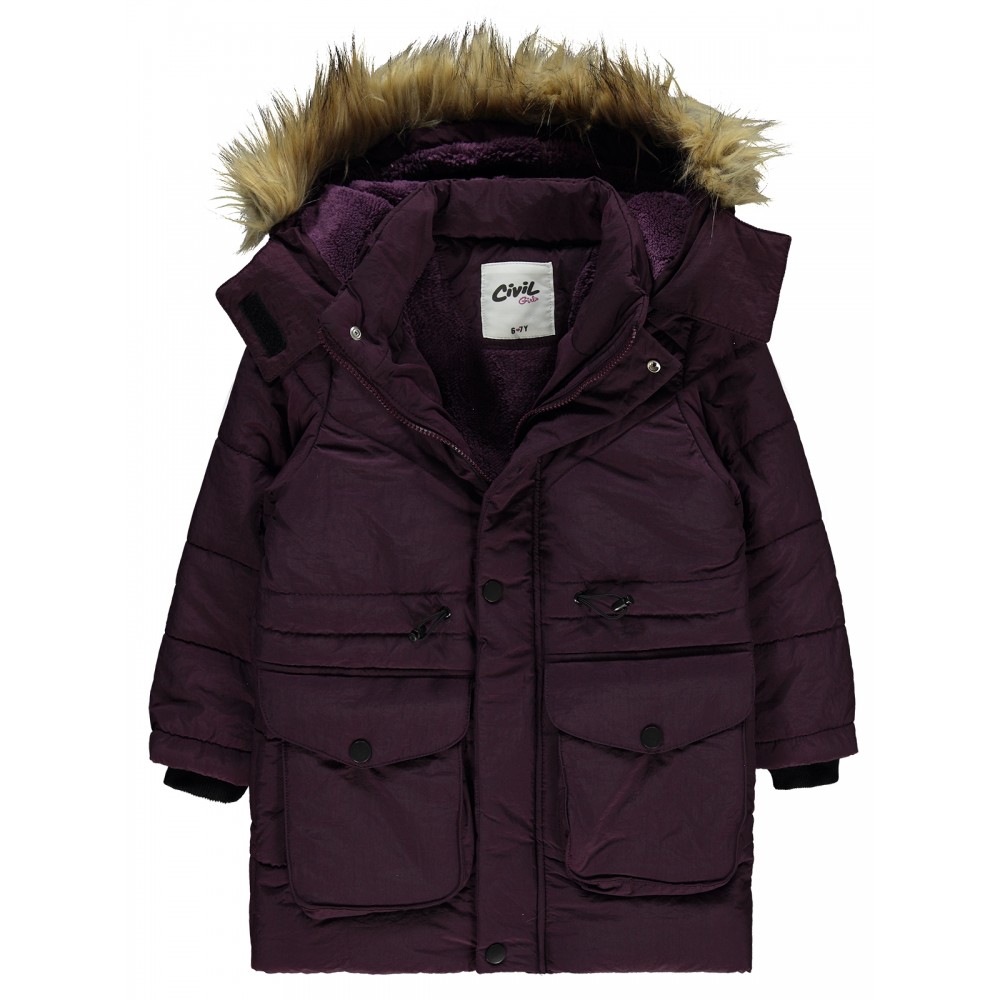 Civil Girls - Plum - Girls-Coat-6-7-8-9 Year (1-1-1-1) 4