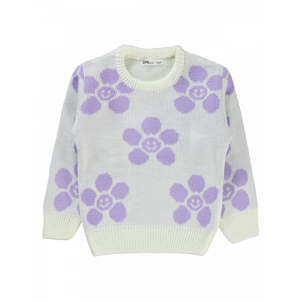 Civil Girls - Ecru-Lilac - Girls-Sweater-2-3-4-5 Year (1-1-1-1) 4