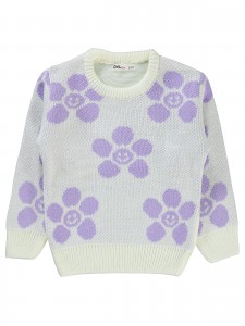 Civil Girls - Ecru-Lilac - Girls-Sweater-2-3-4-5 Year (1-1-1-1) 4