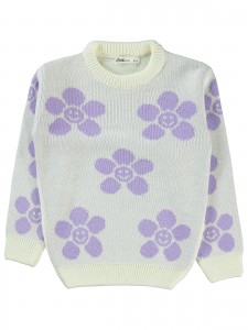 Civil Girls - Ecru-Lilac - Girls-Sweater-6-7-8-9 Year (1-1-1-1) 4