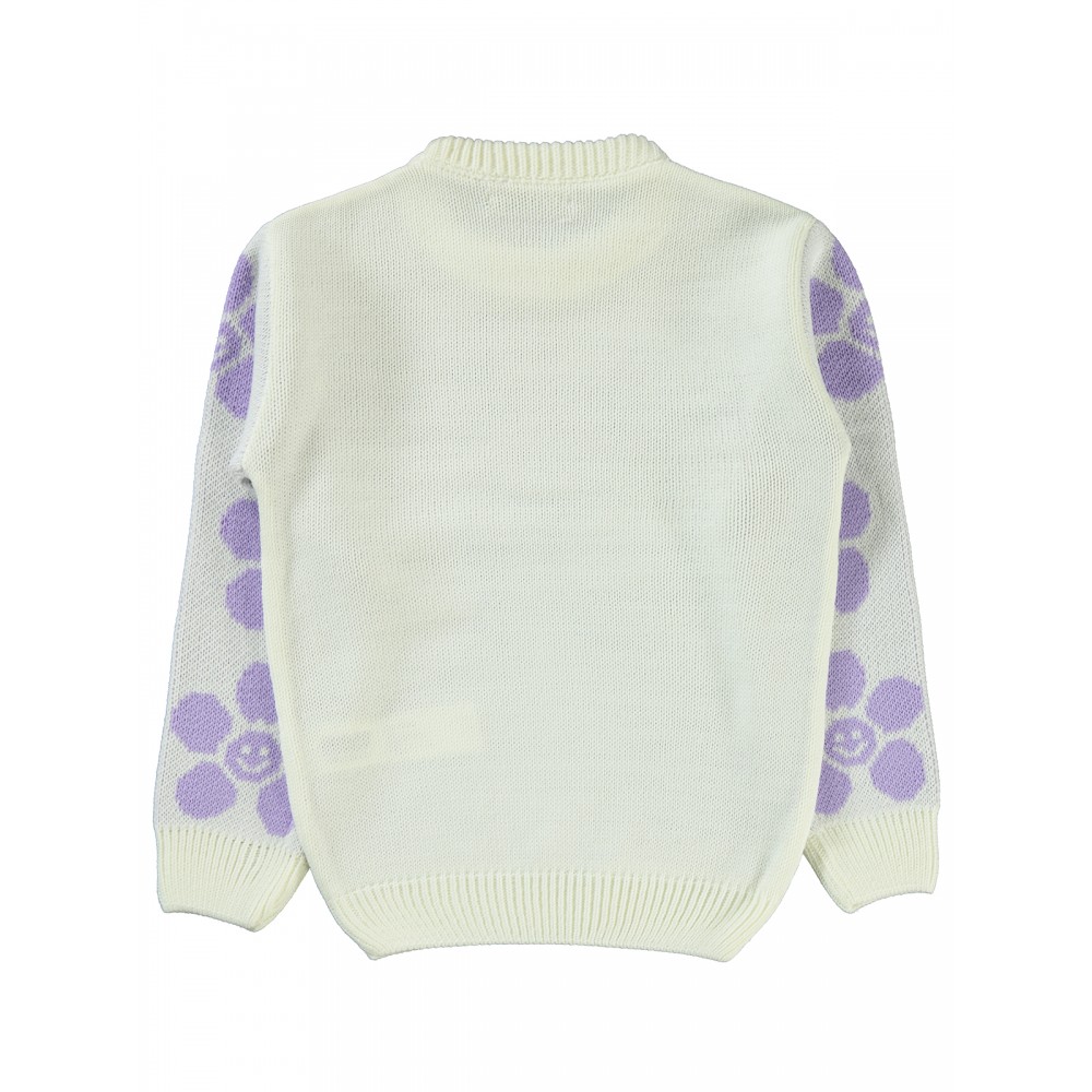 Civil Girls - Ecru-Lilac - Girls-Sweater-6-7-8-9 Year (1-1-1-1) 4