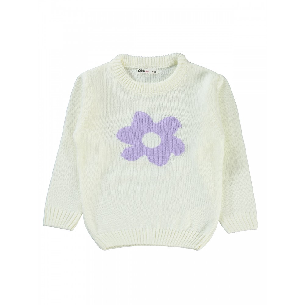 Civil Girls - Ecru-Lilac - Girls-Sweater-2-3-4-5 Year (1-1-1-1) 4