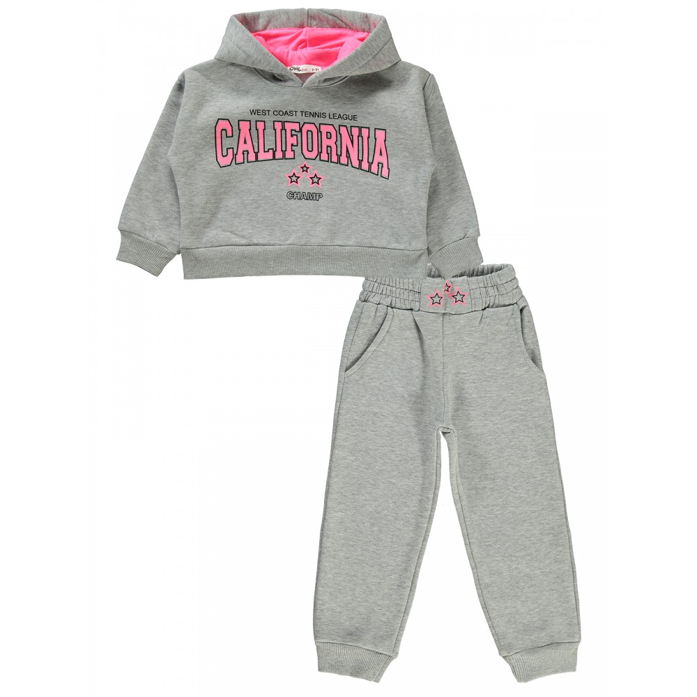 Civil Girls - Gray Melange - Girls-Tracksuit-2-3-4-5 Year (1-1-1-1) 4