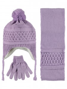 Civil Girls - Lilac - Girls-Scarf, Beanie, and Gloves Sets-S Size (Of 4) 4