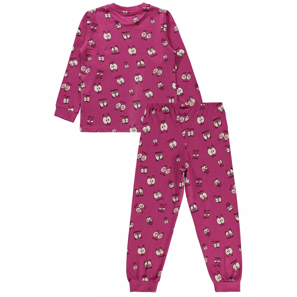 Amaranth Color Girls-Pajama Set