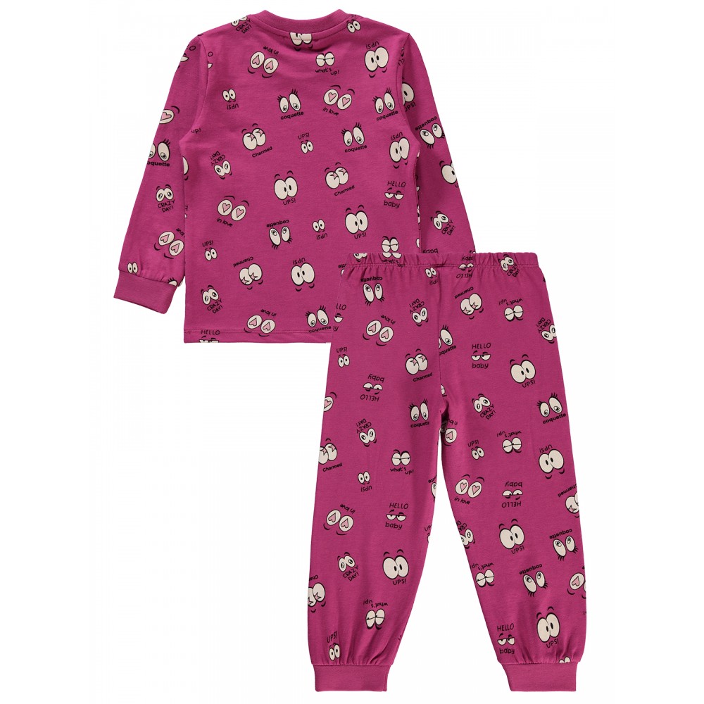 Amaranth Color Girls-Pajama Set