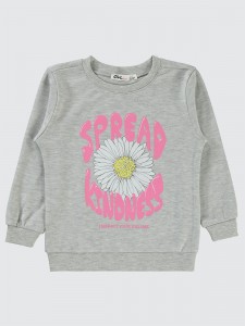 Heather Gray Melange Girls-Sweatshirt