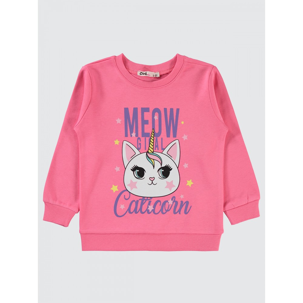Pink Cyclamen Girls-Sweatshirt Pink Cyclamen Girls-Sweatshirt