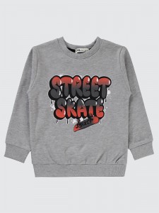 Gray Melange Boys-Sweatshirt